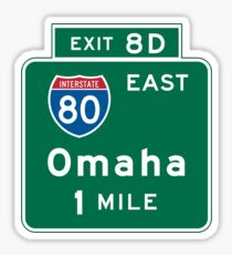 Omaha, NE Road Sign, USA Sticker
