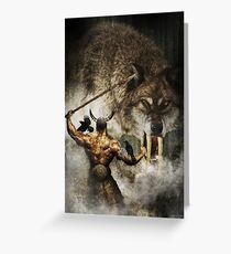 Tarjeta de felicitación Odin y Fenrir