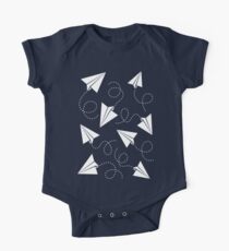 Paper Plane Pattern One Piece - Short Sleeve