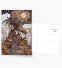 The Gathering - Kitten Witch Ghost Halloween Postcards