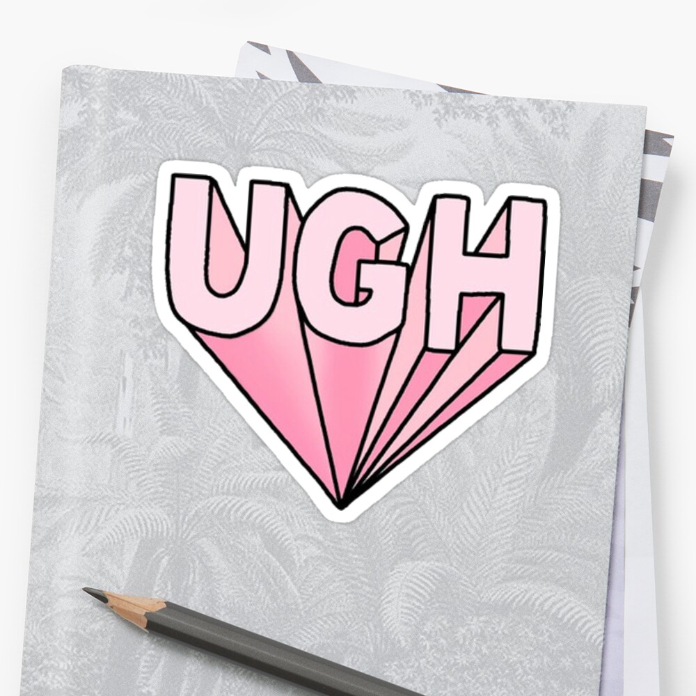 "'UGH' funny tumblr sticker" Sticker by youtubemugs ...