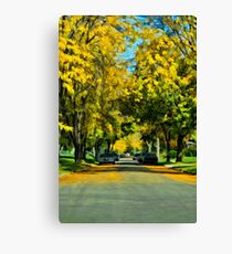 Neighborhood in Autumn Canvas Print