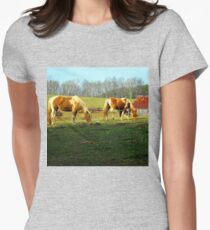 grazing horses Women's Fitted T-Shirt
