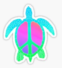 Rainbow Peace Turtle Sticker