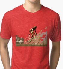 retro FAUSTO COPPI Tour de France cycling poster Tri-blend T-Shirt