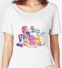 My Little Pony Mane6 and Logo Women's Relaxed Fit T-Shirt