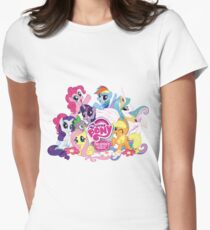 My Little Pony Mane6 and Logo Women's Fitted T-Shirt