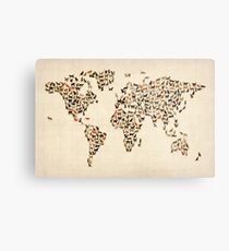 Cats Map of the World Map Metal Print