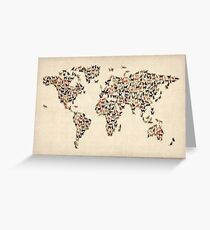 Cats Map of the World Map Greeting Card