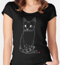 Sketchy Boonie Cat Women's Fitted Scoop T-Shirt