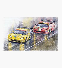 Le Mans 2011 GTE Pro Chevrolette Corvette C6R vs Ferrari 458 Italia Photographic Print