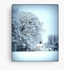 llynon house in snow Canvas Print