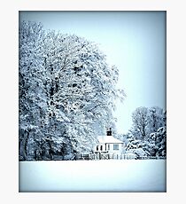 llynon house in snow Photographic Print