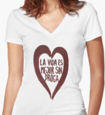 Loving life Women's Fitted V-Neck T-Shirt