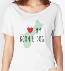 I Love My Boonie Dog (Green) Women's Relaxed Fit T-Shirt