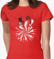 Candy Cane Children (on red) Fitted T-Shirt