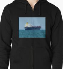 *Freighter leaving the Bay* - Melbourne, Vic. Zipped Hoodie