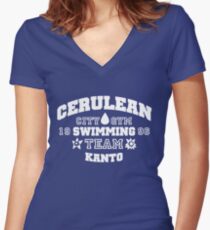 Cerulean Swimming Team Women's Fitted V-Neck T-Shirt