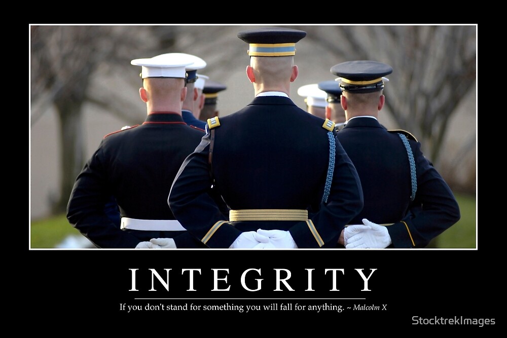 "Integrity Inspirational Quote and Motivational Poster" by