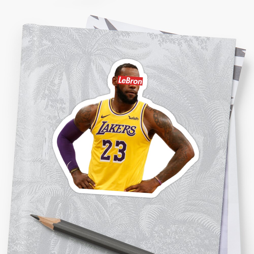 "Lebron James LA Lakers 23 Supreme" Sticker by ...