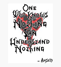 Kingdom Hearts: Ansem quote Photographic Print