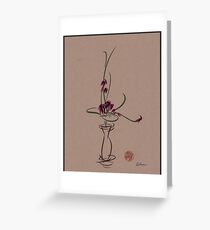 Life - Sumi e Ikebana Zen drawing Greeting Card