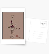 Life - Sumi e Ikebana Zen drawing Postcards