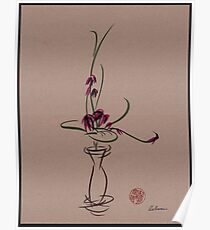 Life - Sumi e Ikebana Zen drawing Poster