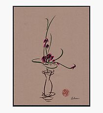 Life - Sumi e Ikebana Zen drawing Photographic Print