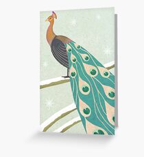 winter christmas peacock Greeting Card