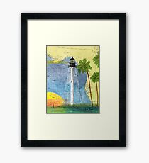 Cape San Blas Lighthouse FL Nautical Map Peek Framed Print