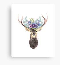 Deer with flower crown Canvas Print