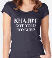 Khajiit 2 White for high necked Women's Fitted Scoop T-Shirt