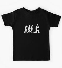 evolution of cricket white silhouette Kids Tee