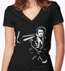 dirty harry t-shirt Women's Fitted V-Neck T-Shirt