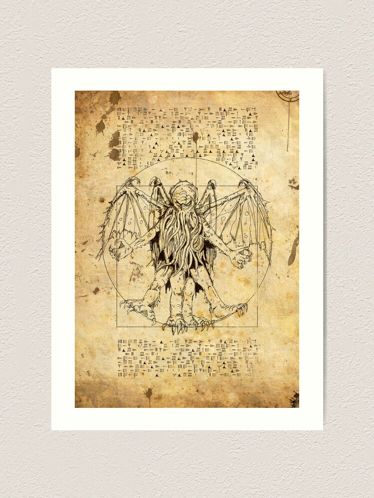 Alternate view of Cthulhu Vitruvian Art Print