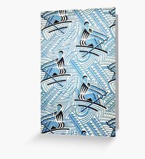 Rowing Soviet fabric c. 1920-1930 Grußkarte