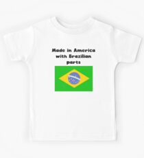 Made In America With Brazilian Parts Kids Tee