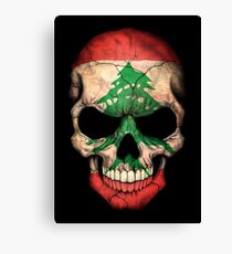 Lebanese Flag Skull Canvas Print