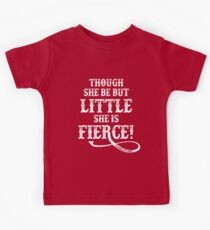 Shakespeare Quote Typography - Though She Be ... Kids Tee