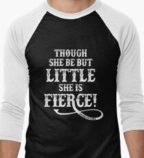 Shakespeare Quote Typography - Though She Be ... Men's Baseball ¾ T-Shirt