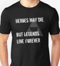 Heroes May Die (White Text) Slim Fit T-Shirt
