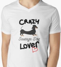 Crazy Sausage Dog Lover - Dachshund Men's V-Neck T-Shirt