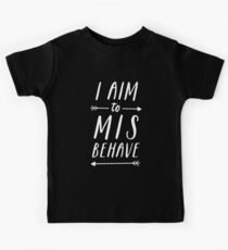 Camiseta para niños Objetivo de portarse mal | Negro