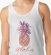 Aloha Aquarell und Kreide Pastell Ananas Tanktop für Männer