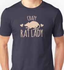 Crazy Rat Lady (in cream colour) Unisex T-Shirt