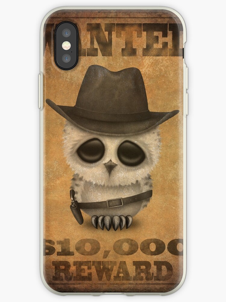 cute baby owl cowboy vintage wanted poster iphone case by jeff bartels cute wanted posters