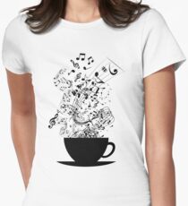 Tasse Musik Tailliertes T-Shirt für Frauen