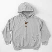 Cute Curious Baby Deer Calf with Big Eyes on Yellow Kids Pullover Hoodie