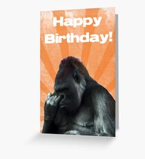 Funny Nose Picking Gorilla Greeting Card